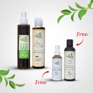 Organic Hair Growth Kit in Pakistan – Hair Growth Oil, 3X Faster Growth Spray, Free Shampoo & Serum Mask